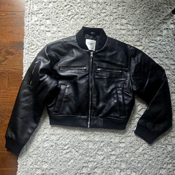 Abercrombie Leather Bomber Jacket